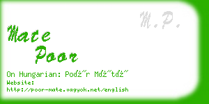 mate poor business card